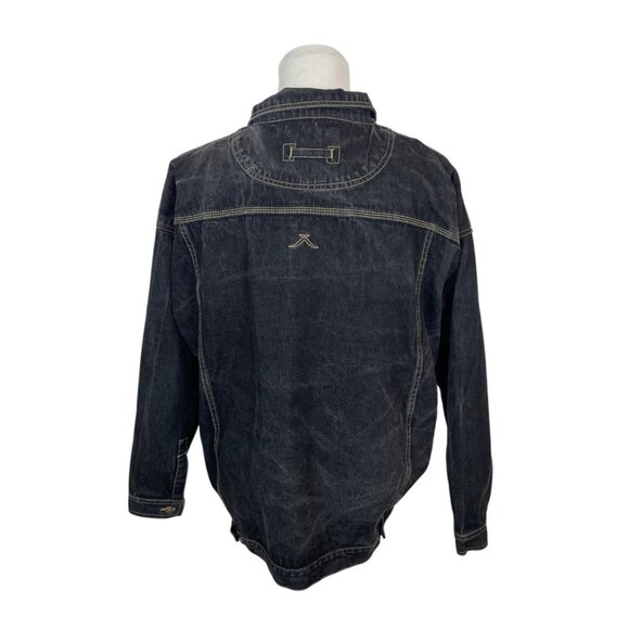 Jordin Sportswear Mens Black Washed Denim Jacket With Pockets Sz 3X - Picture 3 of 8